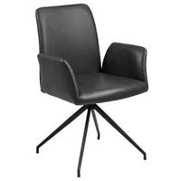 ŽIDLE S PODRUČKAMI, vzhled kůže, černá - černá, Design, kov/textil (59/88/59cm) - Carryhome