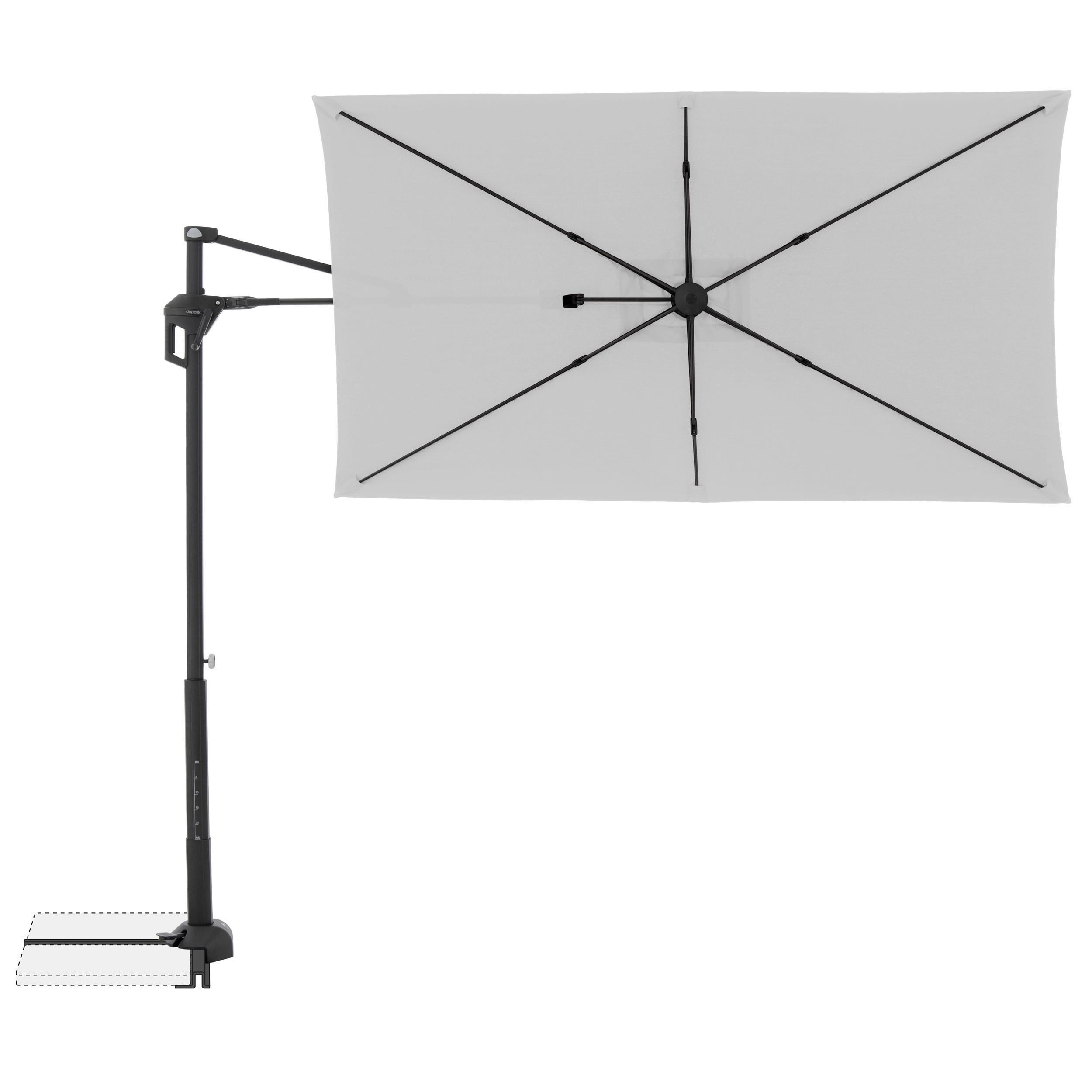 AMPELSCHIRM ca. 240x135 cm  - Hellgrau/Schwarz, Basics, Textil/Metall (240/135cm) - Doppler