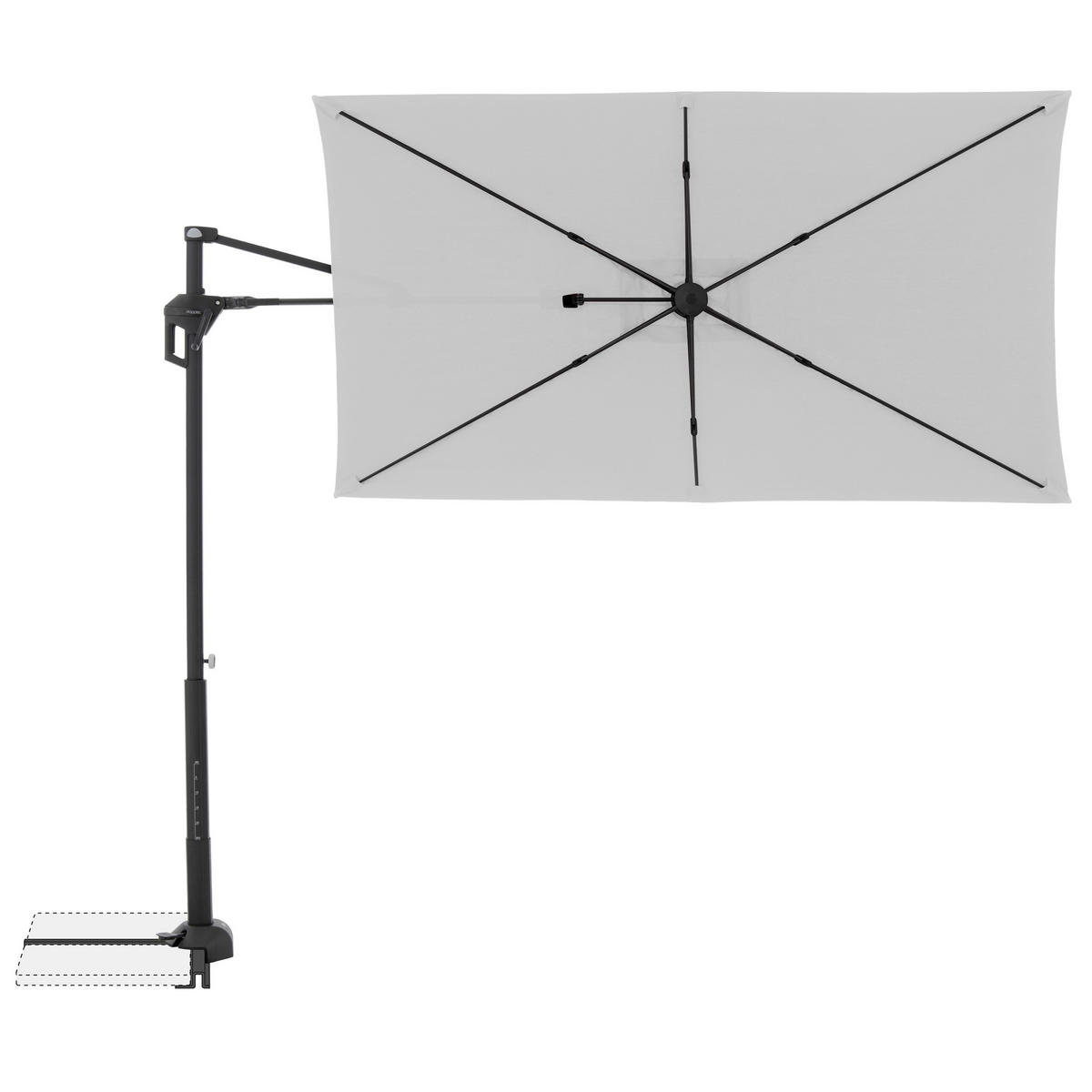 AMPELSCHIRM ca. 240x135 cm  - Hellgrau/Schwarz, Basics, Textil/Metall (240/135cm) - Doppler