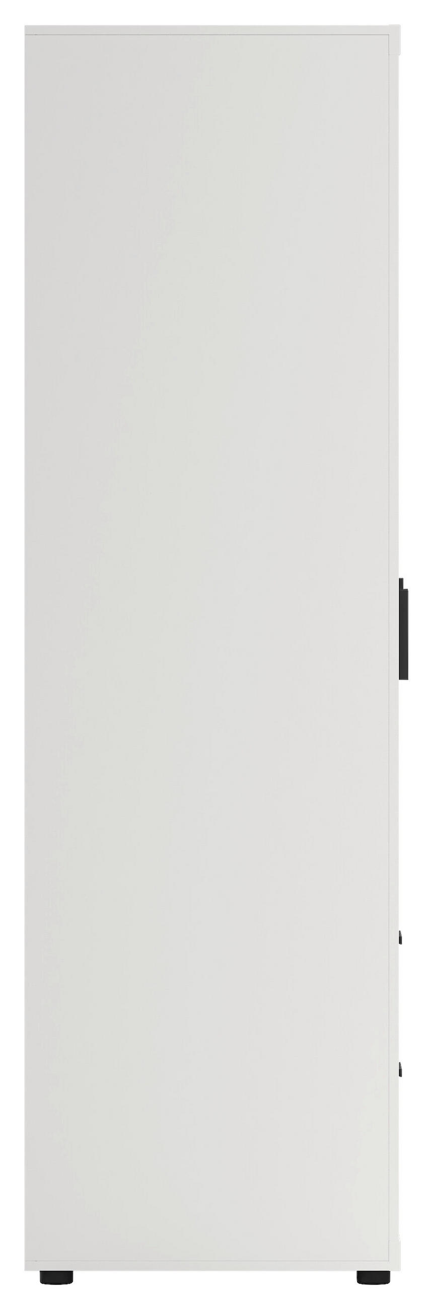 DREHTÜRENSCHRANK in Weiss  - Weiss/Schwarz, Modern, Holzwerkstoff/Metall (153,6/200,9/59,8cm) - MID.YOU