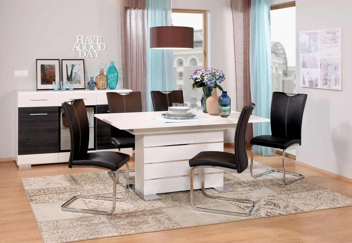 JEDILNA MIZA, bela  - bela, Design, leseni material (160/200/90/75cm) - Xora