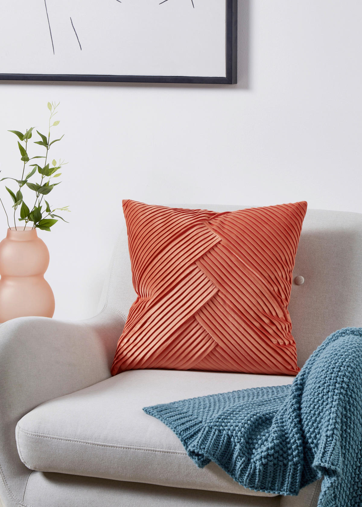 ZIERKISSEN   45/45 cm   - Rot/Orange, Design, Textil (45/45cm) - Eglo