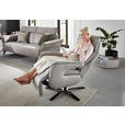 RELAXSESSEL Lederlook Relaxfunktion    - Hellgrau/Schwarz, KONVENTIONELL, Textil/Metall (70/117/85cm) - Dieter Knoll