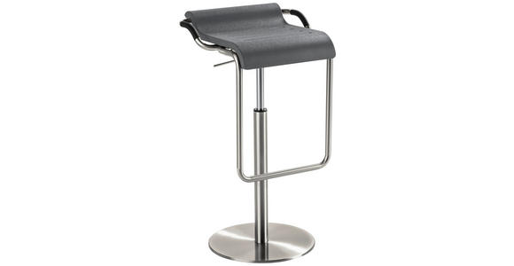 BARHOCKER in Metall, Kunststoff Chromfarben, Dunkelgrau - Chromfarben/Dunkelgrau, Design, Kunststoff/Metall (47/70-97/42cm) - Novel