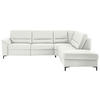 ECKSOFA Echtleder Weiss  - Weiss/Schwarz, Konventionell, Leder/Metall (290/249cm) - Beldomo Premium