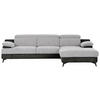 ECKSOFA Graphitfarben, Silberfarben Chenille  - Silberfarben/Schwarz, Design, Textil/Metall (291/80-98/178cm) - Livetastic