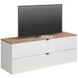 TV-ELEMENT Weiß, Eiche Artisan 140/62/44 cm - Schwarz/Weiß, MODERN, Holzwerkstoff/Metall (140/62/44cm) - Hom`in