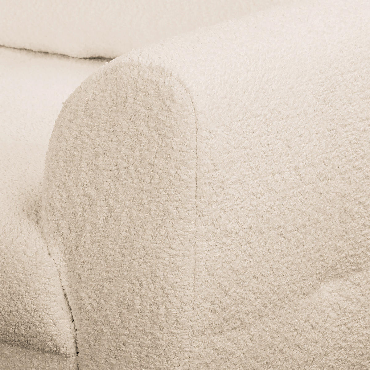 ECKSOFA Bouclé Weiss  - Weiss/Naturfarben, Design, Holz/Textil (161/231cm) - Livetastic