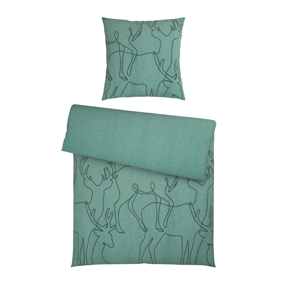 BETTWÄSCHE Flanell 135/200 cm  - Dunkelgrün, Design, Textil (135/200cm) - Novel