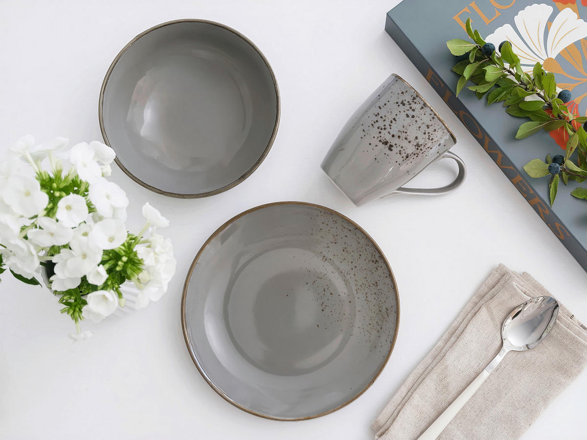 FRUKOSTSERVIS Nature Collection Stone  - grå, Basics, keramik - Creatable