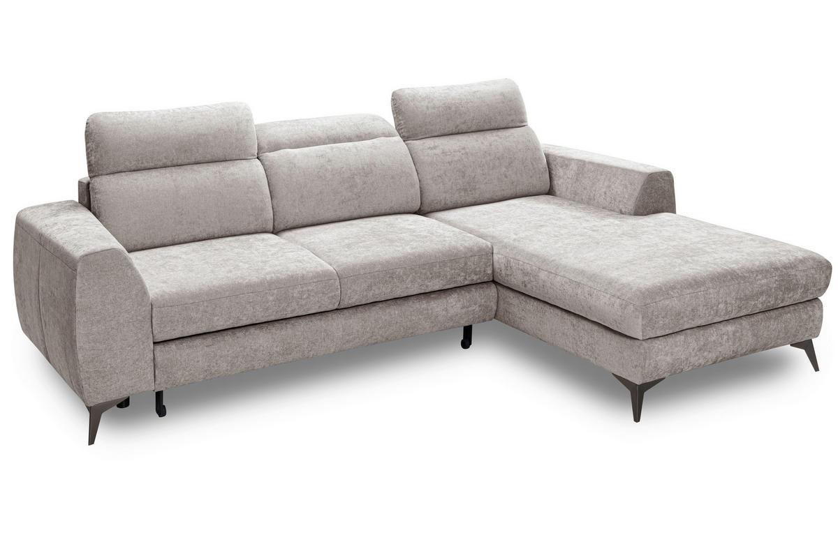 ROHOVÁ SEDAČKA, textil, pískové barvy - černá/pískové barvy, Basics, kov/textil (264/191cm) - Livetastic
