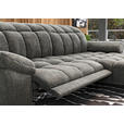 ECKSOFA inkl. Funktionen Dunkelgrau Chenille  - Edelstahlfarben/Dunkelgrau, Design, Textil/Metall (105-178/266cm) - Xora