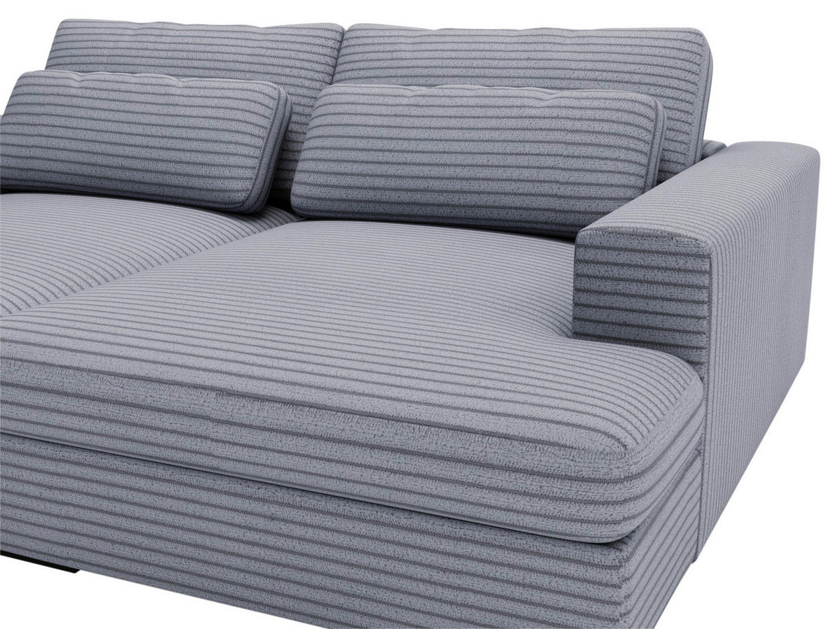 BIGSOFA in Cord Blaugrau  - Blaugrau/Schwarz, Design, Textil (218/80/158cm) - Lomoco