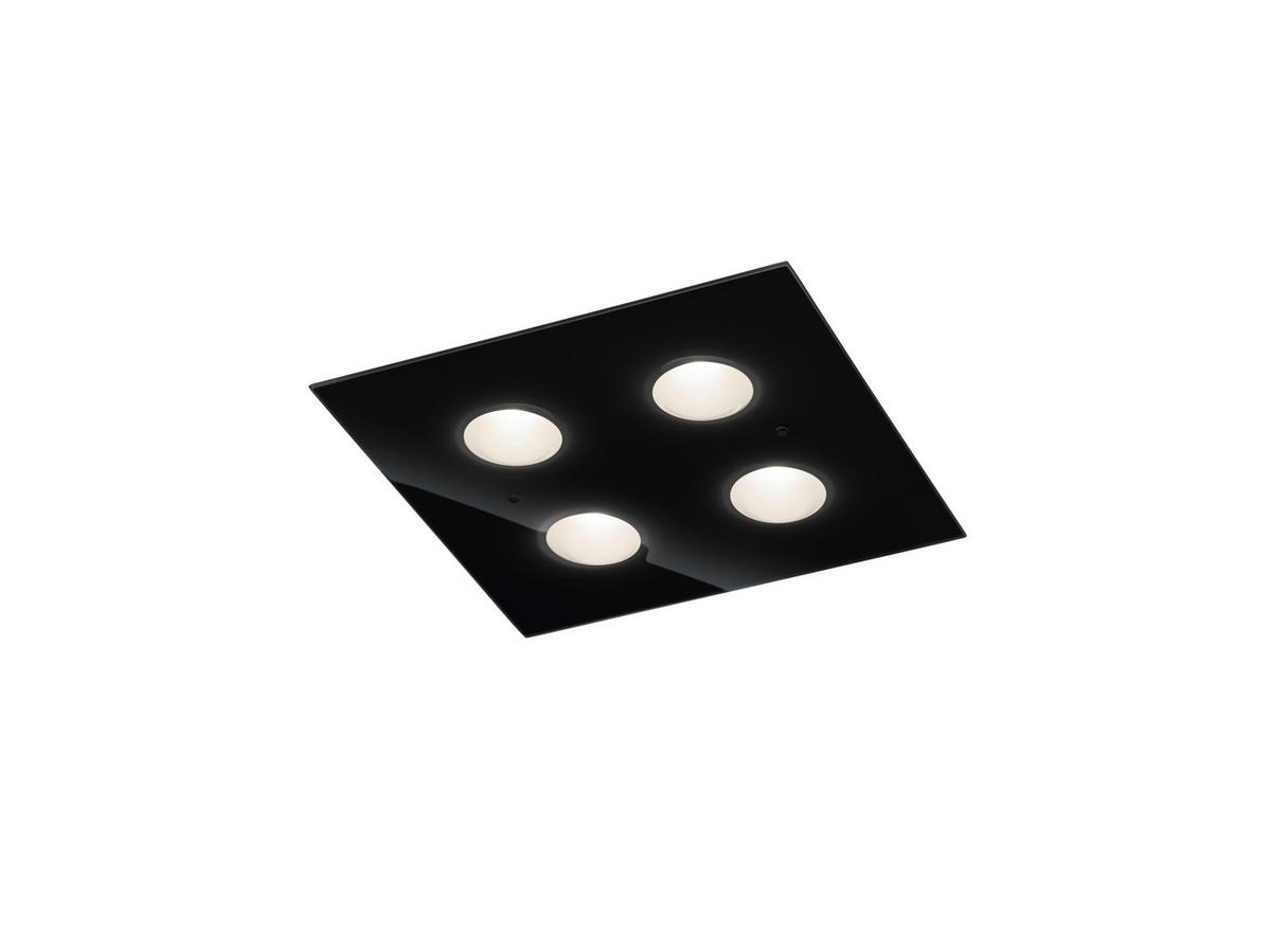 LED-DECKENLEUCHTE 38/38/5 cm   - Schwarz, Design, Metall (38/38/5cm) - Helestra