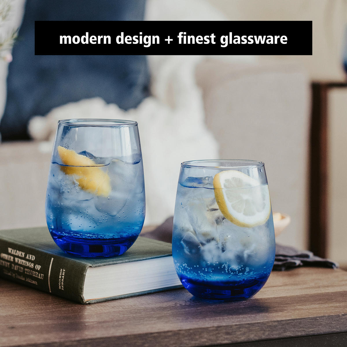 GLÄSERSET STEMLESS  12-teilig  - Hellblau, Basics, Glas (9/11,5cm)