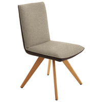 STUHL  in Flachgewebe  - Eichefarben/Beige, Design, Holz/Textil (48/91/63cm) - Koinor