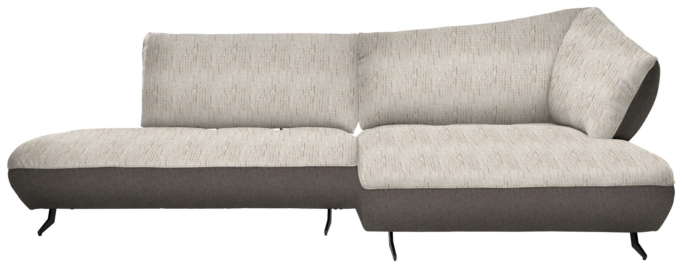 ECKSOFA in Webstoff, Struktur Sandfarben, Beige  265/172 cm  - Sandfarben/Anthrazit, Design, Textil/Metall (265/172cm) - Joop!