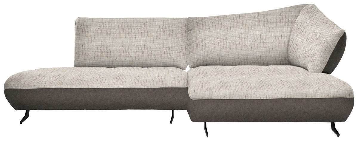 ECKSOFA in Webstoff, Struktur Sandfarben, Beige  - Sandfarben/Anthrazit, Design, Textil/Metall (265/172cm) - Joop!