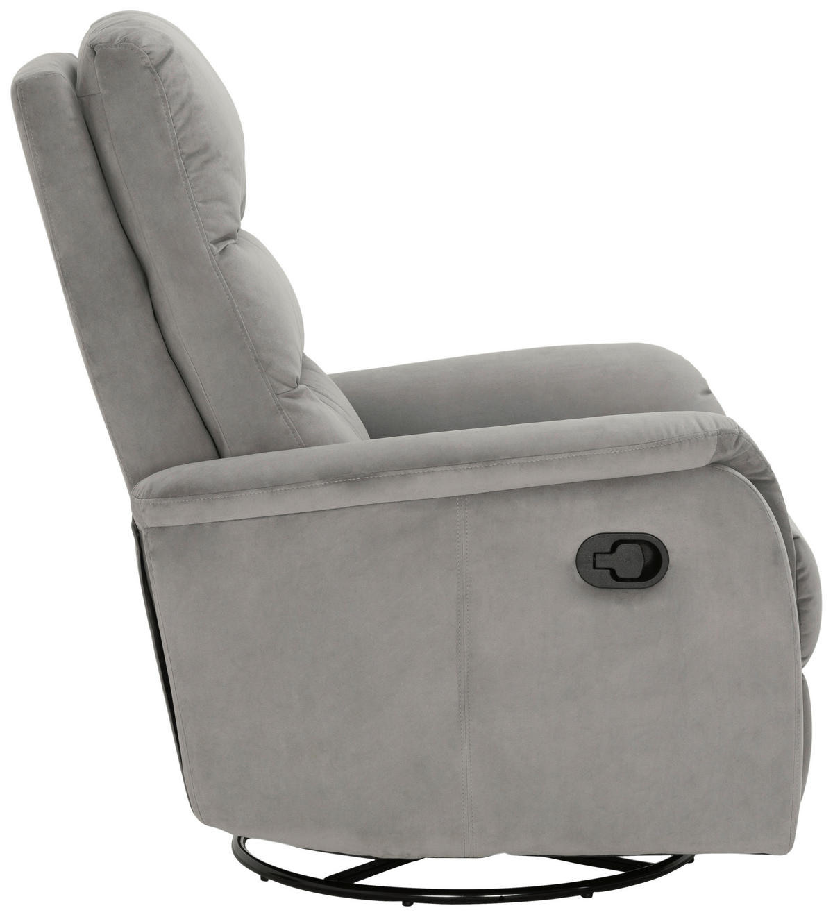 FERNSEHSESSEL  mit Samt Grau  - Schwarz/Grau, KONVENTIONELL, Textil/Metall (80/104-85/101-167cm) - MID.YOU