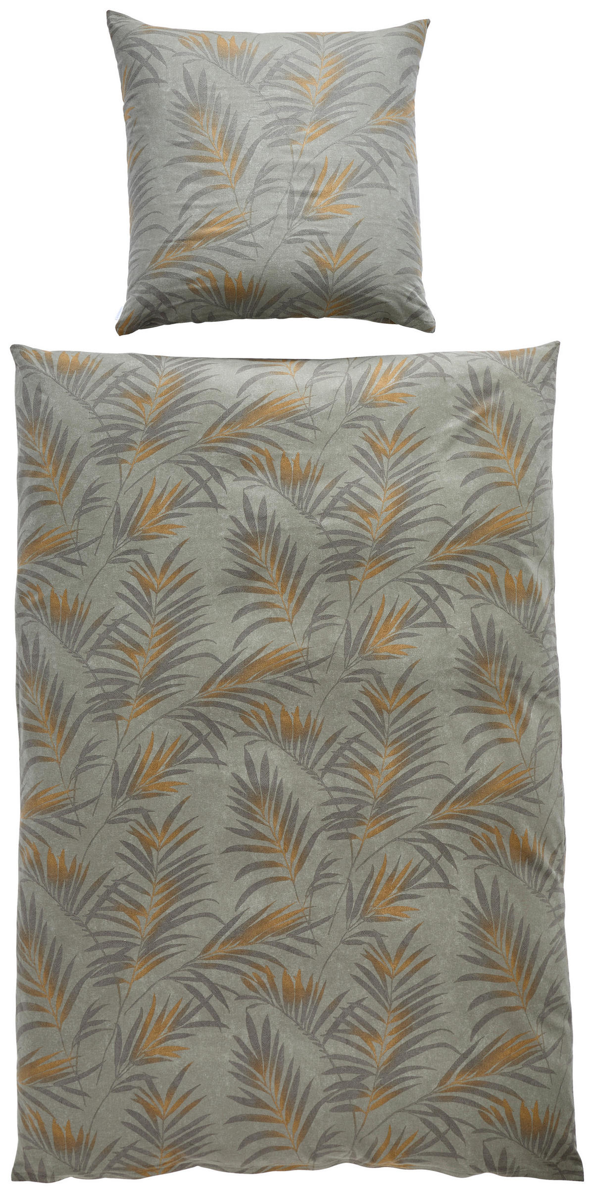 BETTWÄSCHE Fano Flanell 135/200 cm  - Grau/Grün, Basics, Textil (135/200cm) - Estella