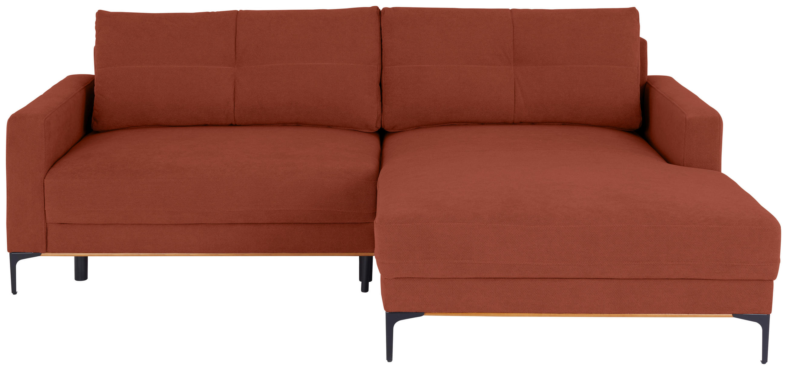 ECKSOFA in Rostfarben  - Rostfarben/Schwarz, Modern, Textil/Metall (238/162cm) - Ondega