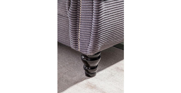 2-SITZER-SOFA  in Cord Dunkelgrau  - Dunkelgrau/Dunkelbraun, Design, Holz/Textil (168/96/75cm) - Ambia Home