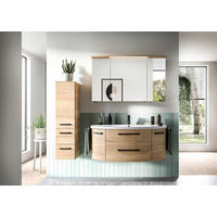 BADEZIMMER 3-teilig  in 122 cm  - Eichefarben/Schwarz, MODERN, Glas/Keramik (122cm) - Sadena