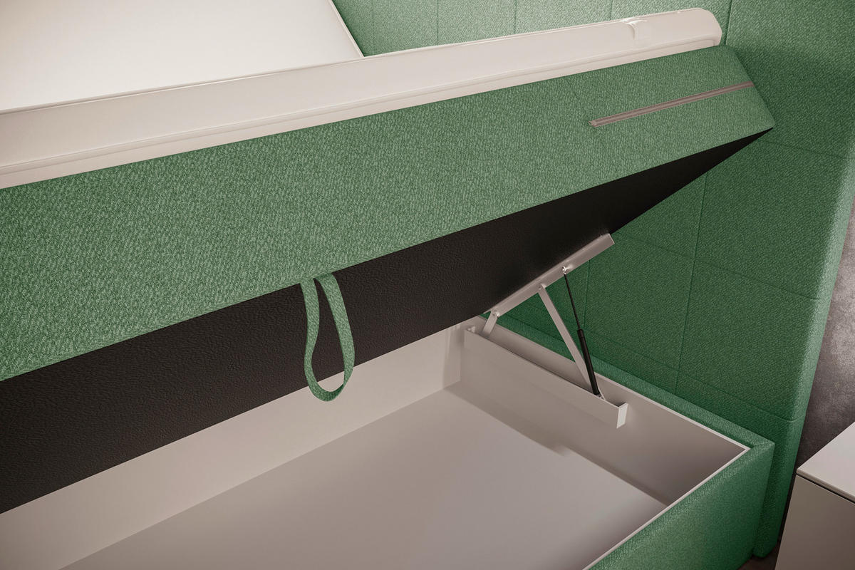 BOXBETT 180/200 cm  in Grün  - Grün, KONVENTIONELL, Kunststoff/Textil (180/200cm) - Boxxx