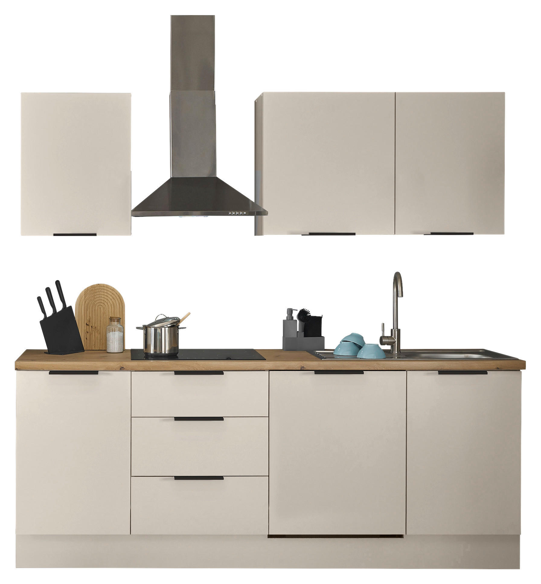 KÜCHENLEERBLOCK Multan  in Kaschmir  - Kaschmir/Schwarz, Basics, Holzwerkstoff/Metall (220/211/60cm) - Carryhome