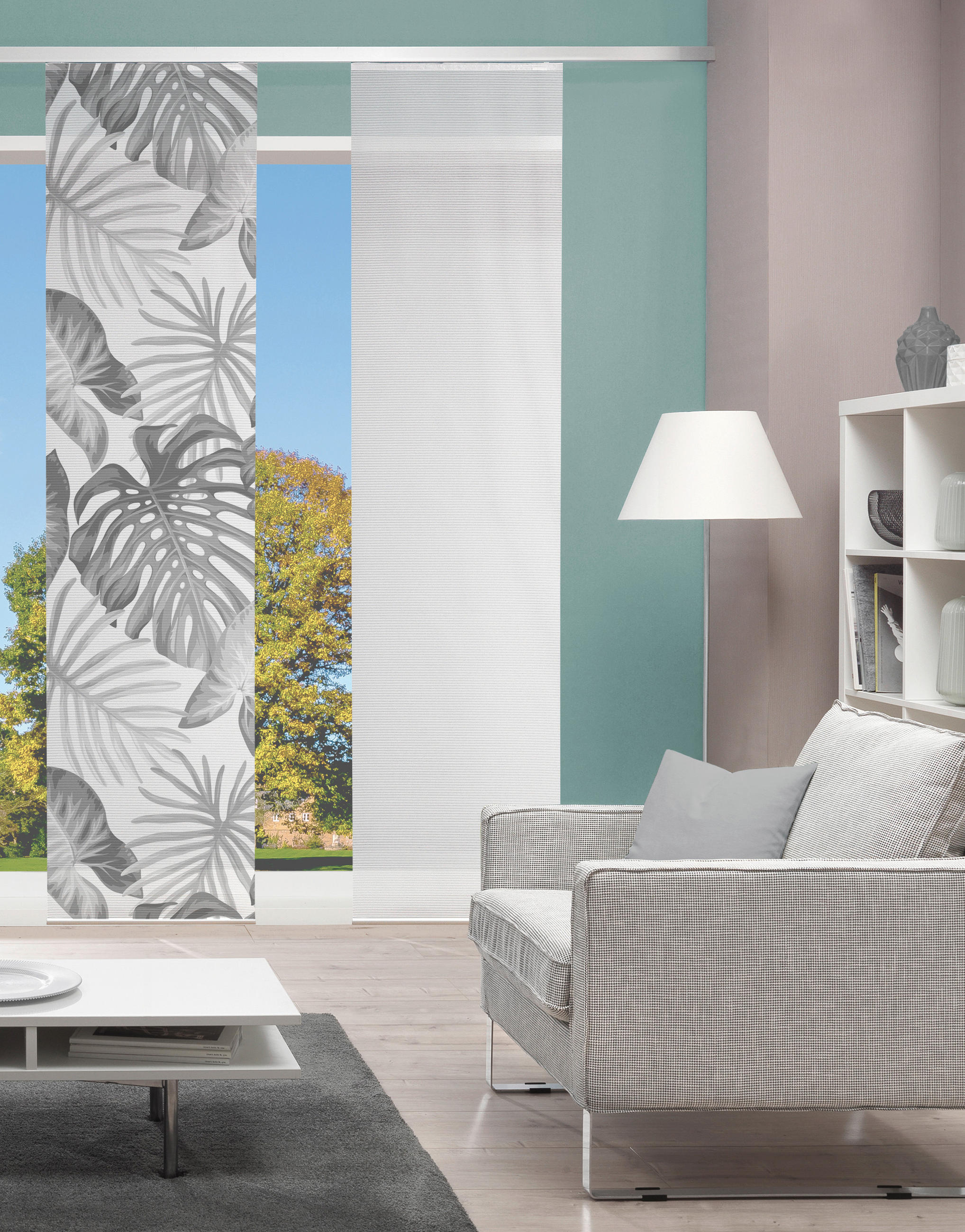 FLÄCHENVORHANG   blickdicht  60/260 cm   - Grau Hochglanz, Natur, Textil (60/260cm)