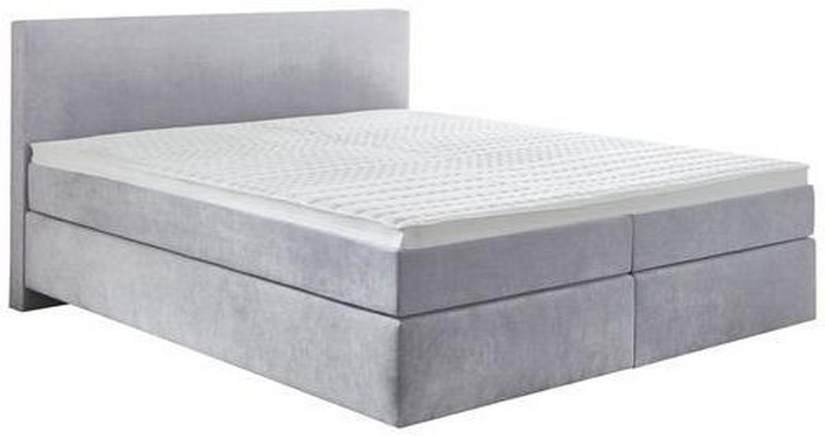BOXSPRINGBETT 180/200 cm  in Pastellblau  - Pastellblau/Schwarz, Konventionell, Kunststoff/Textil (180/200cm) - Hom`in