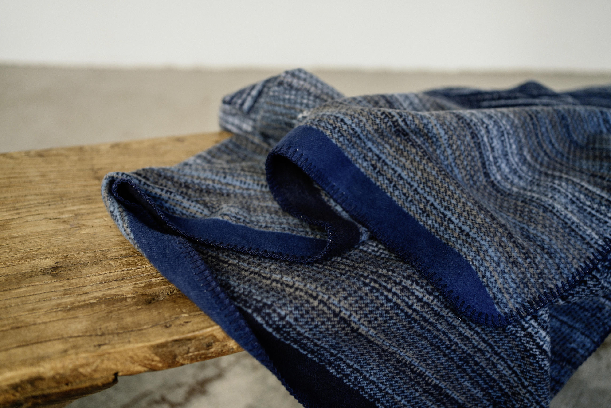 PLÉD, bavlna, 140/200 cm - modrá/tmavomodrá, Natur, textil (140/200cm) - Bio:Vio