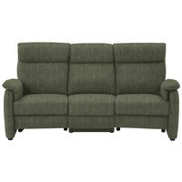 TRAPEZSOFA in Flachgewebe Dunkelgrün  - Dunkelgrün/Schwarz, Konventionell, Textil/Metall (219/107/97cm) - Pure Home Comfort