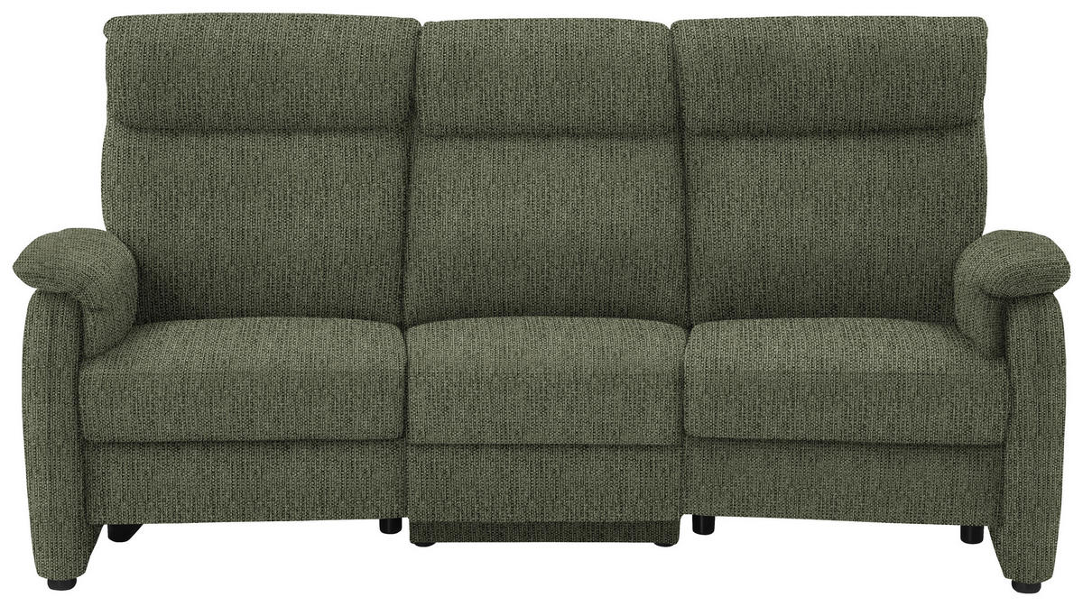 TRAPEZSOFA in Flachgewebe Dunkelgrün  - Dunkelgrün/Schwarz, Konventionell, Textil/Metall (219/107/97cm) - Pure Home Comfort