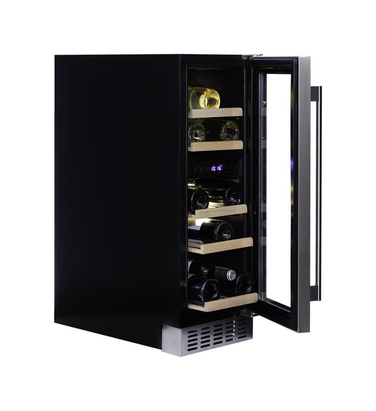 WEINKÜHLSCHRANK DAUF-17.58DSS  - Edelstahlfarben, Basics, Glas/Holz (29,5/82/57cm)