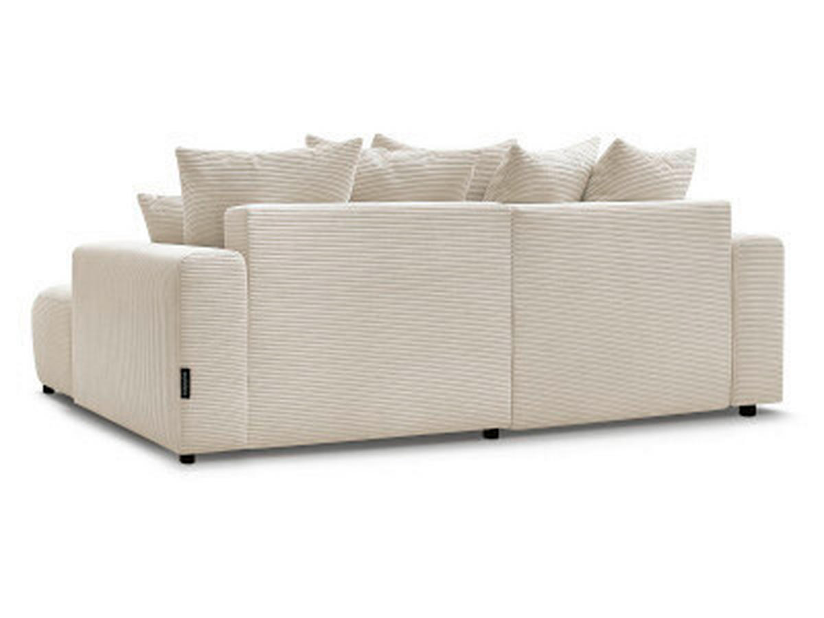 ECKSOFA Ottomane rechts  ATILLA Beige Cord  - Beige/Schwarz, MODERN, Kunststoff/Textil (244/149cm)