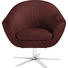 SESSEL Echtleder Weinrot - Chromfarben/Weinrot, Design, Leder/Metall (84/82/71cm) - Joop!