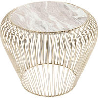 BEISTELLTISCH in Metall 43/43/35 cm  - Messingfarben/Creme, Trend, Stein/Metall (43/43/35cm) - Kare-Design