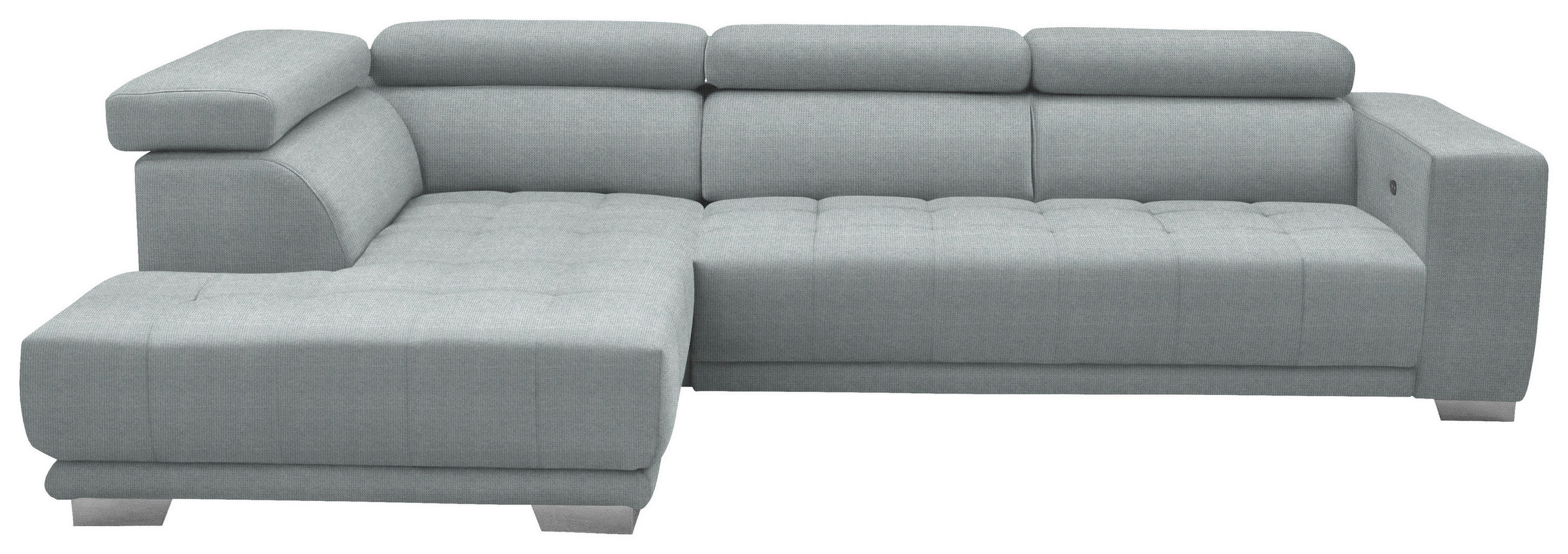 ECKSOFA in Mikrofaser Platinfarben  - Platinfarben/Chromfarben, Design, Textil/Metall (207/301cm) - Xora