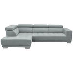 ECKSOFA in Mikrofaser Platinfarben  - Platinfarben/Chromfarben, Design, Textil/Metall (207/301cm) - Xora