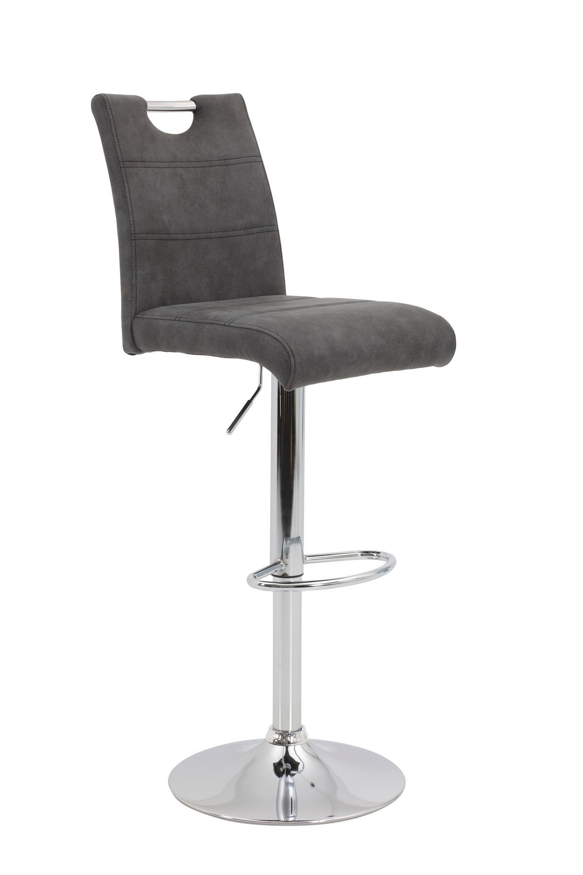 BARHOCKER in Metall, Textil Anthrazit  - Chromfarben/Anthrazit, MODERN, Textil/Metall (40/97-119/50cm) - MID.YOU