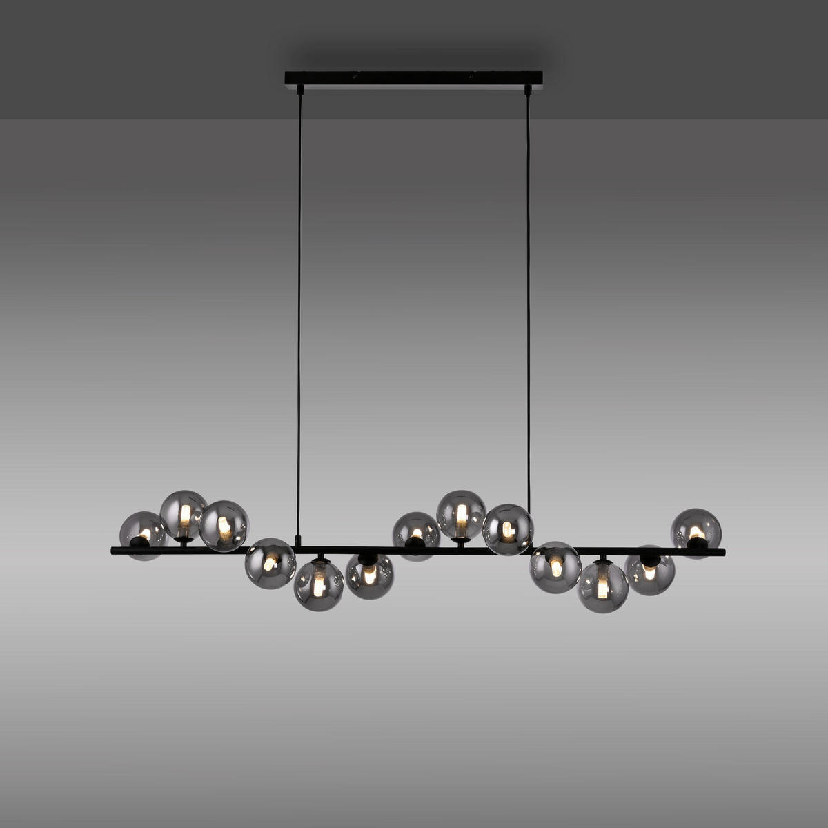 LED-PENDELLEUCHTE 118/23/150 cm  - Schwarz, Design, Glas/Kunststoff (118/23/150cm) - Schöner Wohnen