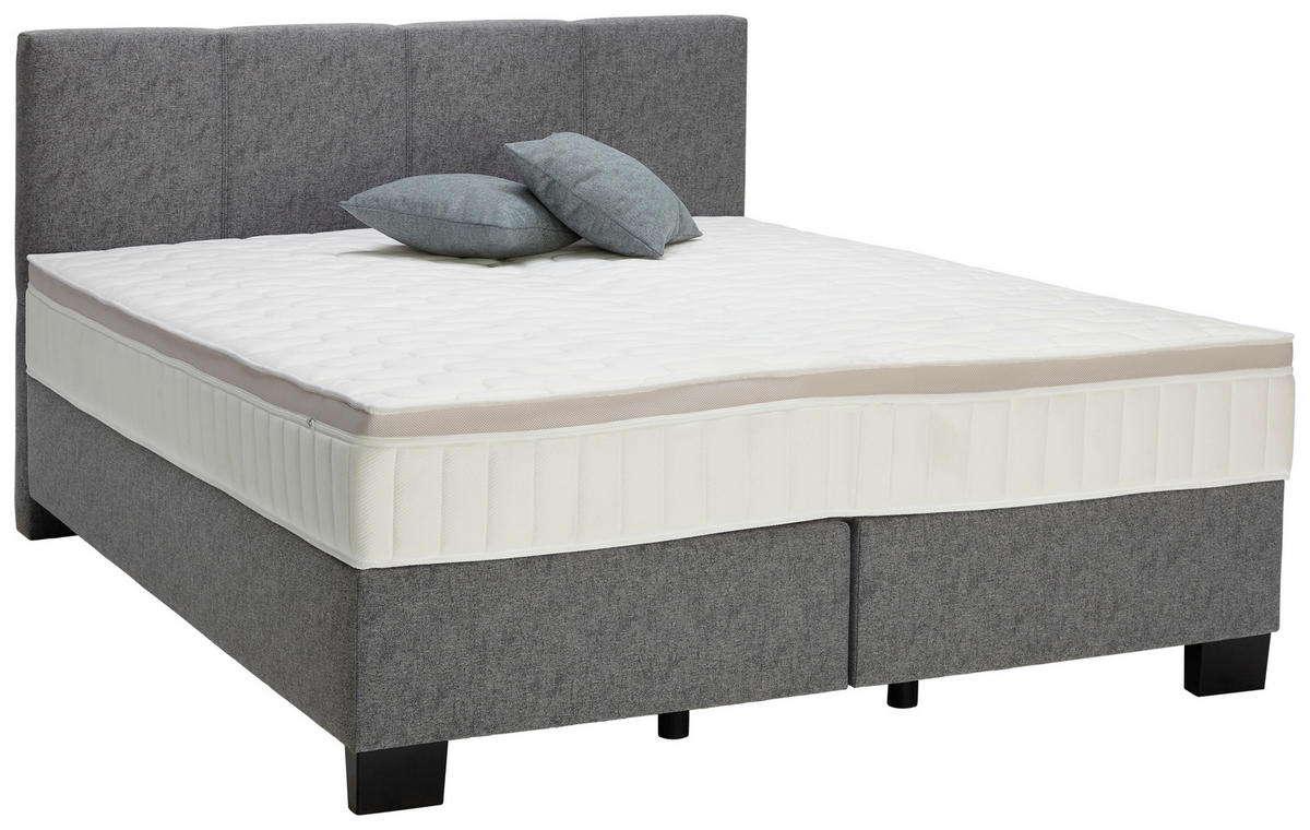 BOXSPRINGBETT 160/200 cm in Platinfarben von HOM'IN