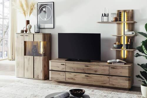 HIGHBOARD Anthrazit, Eichefarben  90/121/38 cm  - Eichefarben/Anthrazit, KONVENTIONELL, Holzwerkstoff/Metall (90/121/38cm) - Cantus