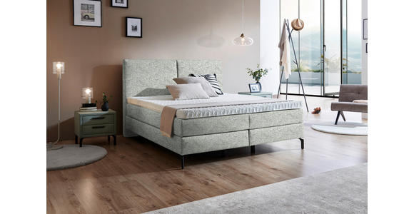 BOXSPRINGBETT 160/200 cm  in Naturfarben  - Schwarz/Naturfarben, KONVENTIONELL, Textil/Metall (160/200cm) - Dieter Knoll