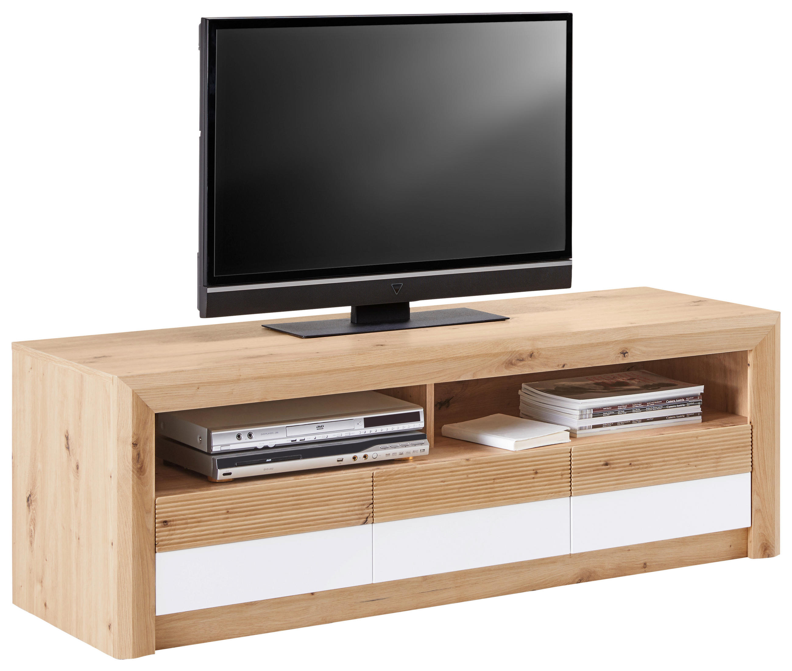 Tv-element Kashmir New B: 142 Cm Eiche Dekor/weiß