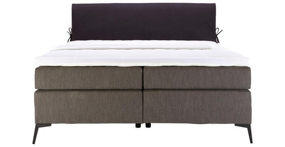 BOXSPRINGBETT 200/200 cm in Anthrazit, Schwarz - Anthrazit/Schwarz, Design, Textil/Metall (200/200cm) - Hom`in