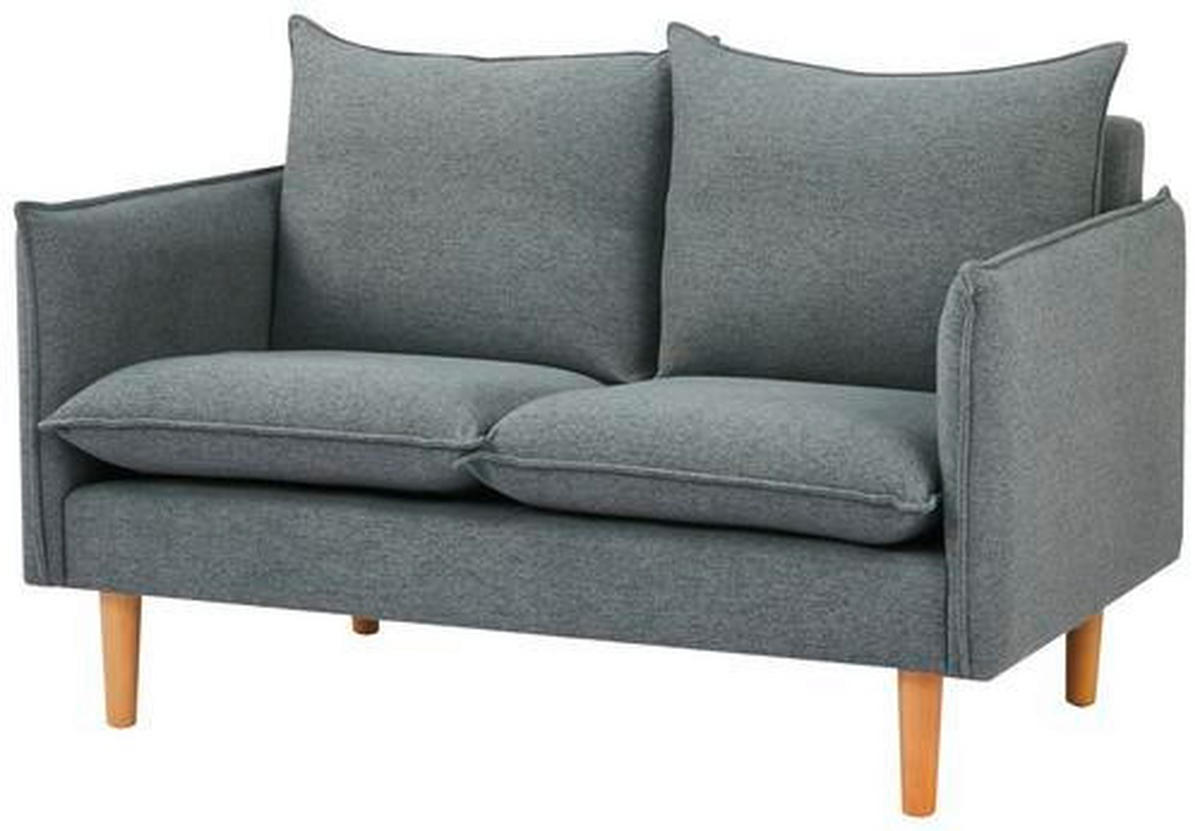2-SITZER-SOFA in Webstoff Dunkelgrau  - Dunkelgrau/Naturfarben, Design, Holz/Kunststoff (130/84/82cm) - Livetastic