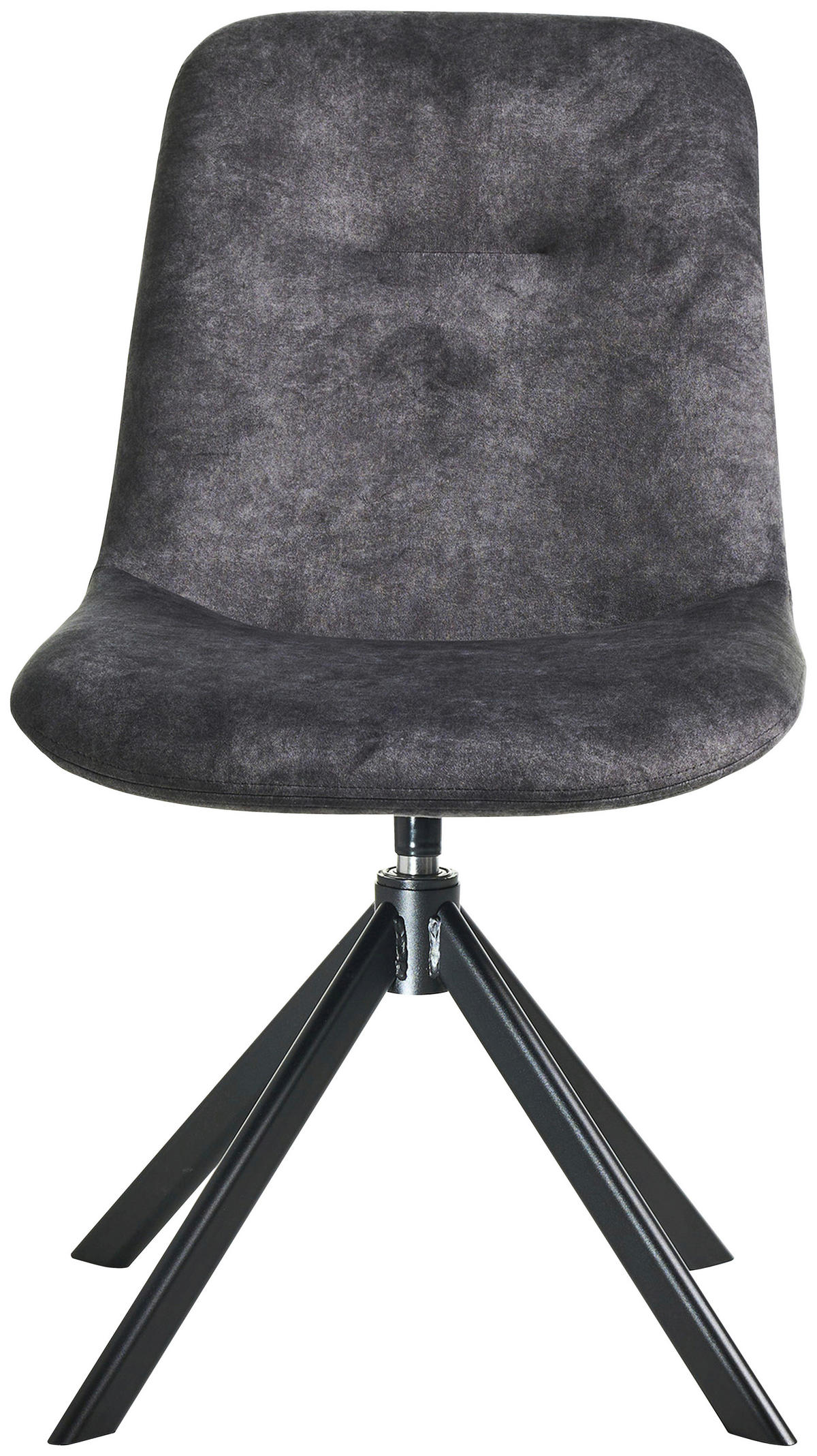STUHL Velours Schwarz, Grau  - Schwarz/Grau, Basics, Textil/Metall (51/89/61cm) - Celina Home