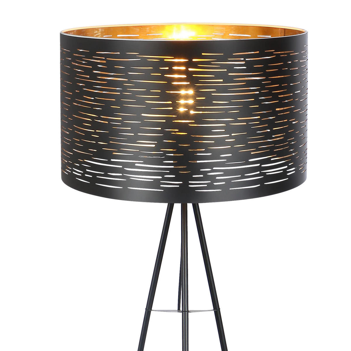 STOJEČA SVETILKA        69/153 cm       - zlate barve/črna, Design, kovina/umetna masa (69/153cm) - Globo